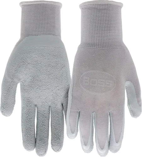Miniatura 3 de BOSS Guantes de trabajo recubiertos de látex arrugado con agarre táctil para mujer, 2 paquetes, resistentes a la abrasión y al agua, talla grande