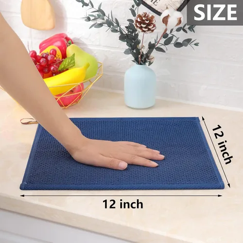 Miniatura 85 de Homaxy Trapos de cocina de 100% algodón, tejido de punto gofre, ultrasuaves, absorbentes y de secado rápido, 12 x 12 pulgadas, paquete de 6, blanco