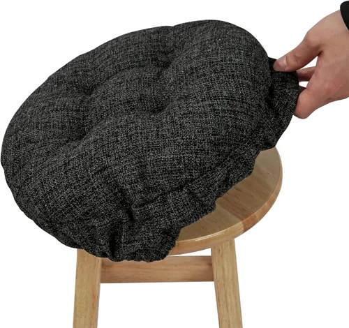 Miniatura 7 de SINOSSO Cojín para taburete de bar moderno de 12 pulgadas de diámetro, diseño entretejido de moda, antideslizante, de silicona, redondo, acolchado