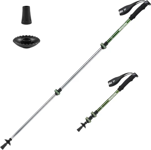 Naturehike - Bastones de senderismo plegables, bastones de senderismo ajustables de aluminio ligero, absorción de impactos con correas para la