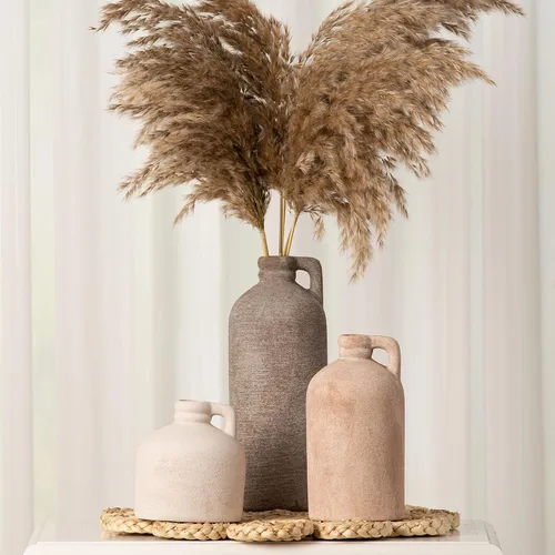 Miniatura 8 de Jarrón de cerámica para decoración de mesa del hogar - Juego de 3 jarrones de flores para decoración de sala de estar, cocina, decoración de granja