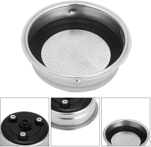 Miniatura 3 de Colador de cesta de café, cesta de filtro de acero inoxidable, cesta portafiltro de repuesto para máquinas de oficina en casa, portafiltro