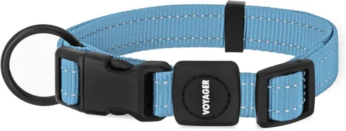 Best Pet Supplies Voyager - Correa o collar reflectante para perro con asa de neopreno, para cachorros de raza pequeña, mediana y grande, bonita y