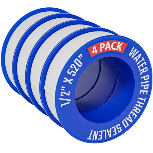Miniatura 10 de D-NYX Cinta de Teflón 1 Rollo 1/2 Pulgada (Ancho) X 520 Pulgadas (Largo), Cinta de Sellado de Tuberías de Agua, Cinta de Fontanería, Grifo