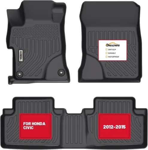 Miniatura 10 de orealtrend - Alfombrillas de piso negras de repuesto para Honda Civic Sedan 10ª 2016-2021, resistentes, protección contra todo tipo de clima