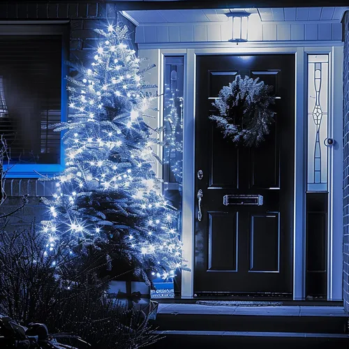 Miniatura 4 de TW SHINE C6 - Guirnalda de luces de Navidad, 200 LED de 66 pies, 8 modos, impermeable, conectable, color blanco