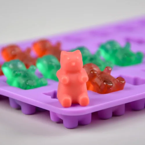 Miniatura 6 de Moldes de Gomitas de Oso de Silicona para Dulces – Moldes de Gomitas de Chocolate de Tamaño Mini con 2 Goteros de Silicona Antiadherente de Grado
