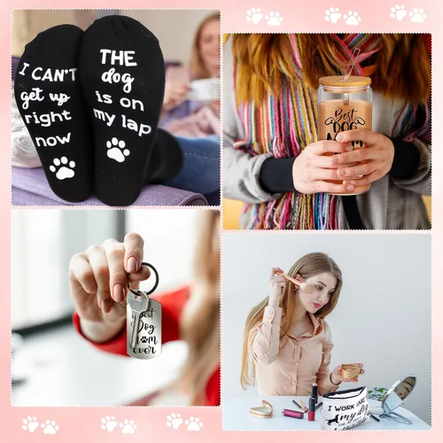 Miniatura 7 de Mifoci 5 piezas de regalo para el día de la madre, regalo para el día de la madre, vaso de café de 16 onzas con tapas para pajitas, calcetines