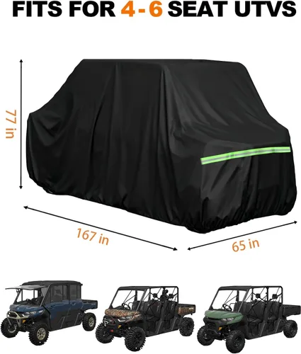 Miniatura 4 de Cubierta UTV de 4 a 6 plazas, resistente 600D, cubierta de protección para todo tipo de clima, compatible con Can-Am Defender MAX PRO/X3