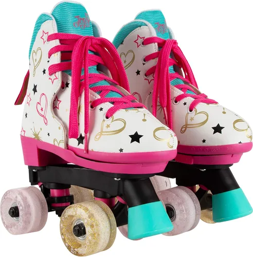 Miniatura 10 de Circle Society Adjustable Kids Roller Skates, Sizes 12-3 & 3-7 US, Indoor & Outdoor Roller Skates, Comfortable Lace-Up Design for Beginners, Fun