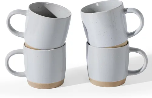 Miniatura 16 de famiware Mercury - Tazas de café de 13 onzas, juego de 4 tazas de café con asa, tazas para café con leche, té caliente, capuchino, moca, cacao, negro