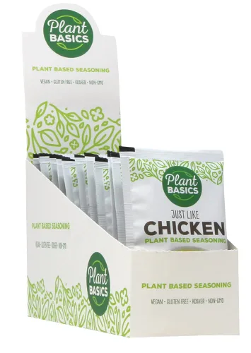 Plant Basics - Condimento a base de plantas, al igual que el pollo, 2 onzas (paquete de 12), vegano, sin gluten, kosher, sin OMG