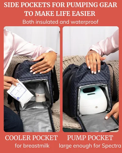 Miniatura 3 de Ellerby - Bolsa para extractor de leche para trabajar con hielera, bolsa para todos los extractores de leche, Spectra y Medela, organizador