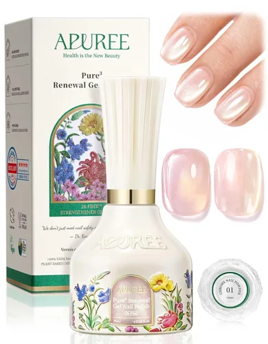 Miniatura 29 de APUREE Esmalte de uñas de gel fortalecedor: ámbar traslúcido Certificado USDA de base biológica Calidad de salón libre de HEMA Esmalte de gel