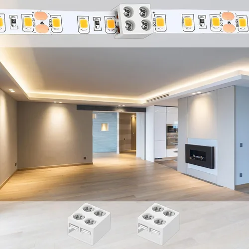 Miniatura 6 de Paquete de 10 conectores LED de cinta a cinta sin soldadura, bloques de terminales de tornillo de apriete, conector de 2 pines de 8mm