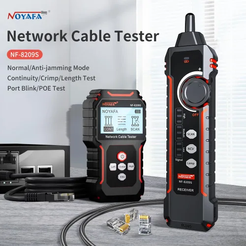 Miniatura 4 de NOYAFA NF-8209S Probador de Cables de Red Avanzado Actualizado con PoE y NCV, Prueba de Longitud de Cable, Parpadeo de Puerto, Rastreador de Cables
