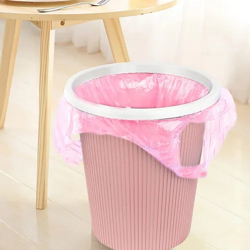Miniatura 6 de Bolsas de basura de baño de 4 galones, 5 rollos/100 unidades, asas pequeñas, bolsas de basura para oficina, cocina, dormitorio, papelera, coloridas