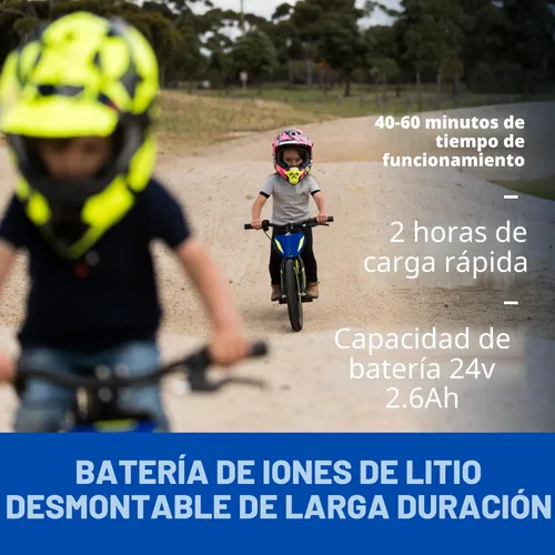 Miniatura 5 de Bicicleta eléctrica ligera AIII para niños, motocicleta eléctrica de 170/340W hasta 10/12MPH, batería desmontable de 24V, frenos duales operados a