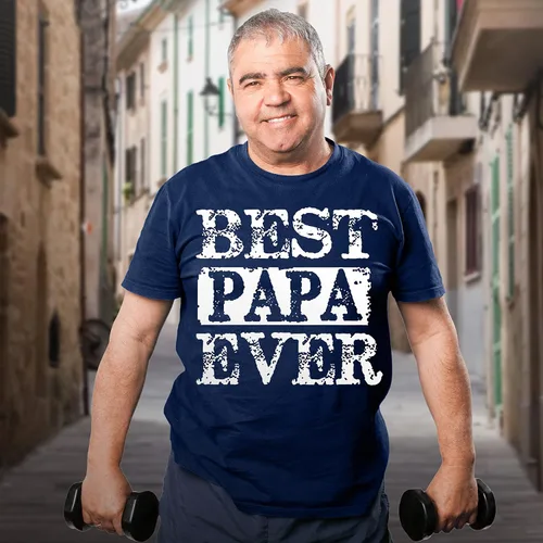 Miniatura 5 de fresh tees Camiseta con texto en inglés Best Papa Ever Camiseta para el Día del Padre Regalos divertidos para marido, papá y abuelo