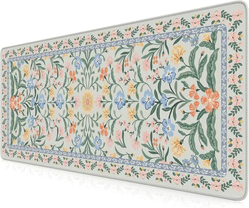 Miniatura 16 de iCasso Alfombrilla de mouse estética pequeña con diseño floral, mini alfombrilla de mouse portátil rosa, antideslizante y cómoda, de tela para mouse