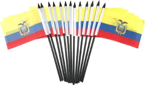 Miniatura 69 de Paquete de 12 banderas de escritorio de oficina en miniatura de poliéster internacional de 4 x 6 pulgadas, 1 docena de banderas pequeñas de 4 x 6