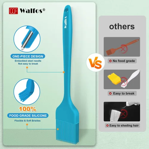Miniatura 8 de Walfos Juego de 5 cepillos de silicona para repostería, resistentes al calor, perfectos para hornear, parrilla de barbacoa, cocina de cocina, núcleo