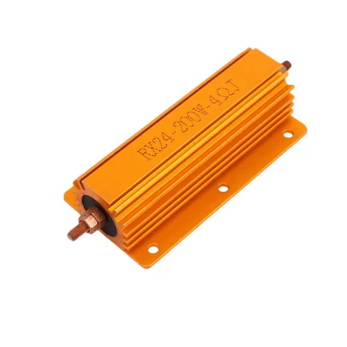 uxcell a16092100ux1151 5% 200W 4 ohmios Alambre de aluminio recubierto de resistencia revestida tono dorado, 2.009998 pulgadas de ancho, 3.94