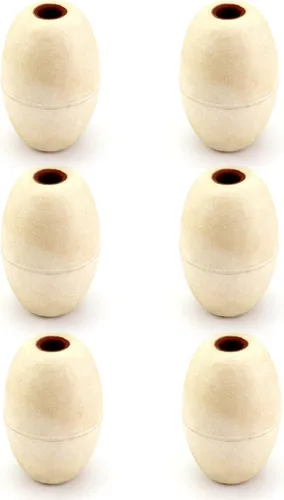 Miniatura 7 de QWORK Paquete de 6 flotadores ovalados para agua, flotadores de boya de 3.5 x 5.5 pulgadas con agujero central de 1/2 pulgada, boya de plástico duro