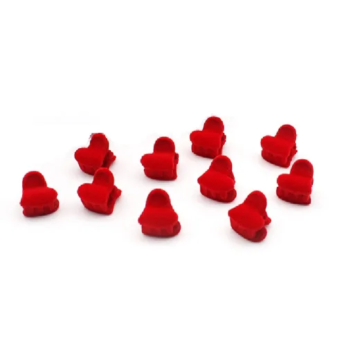 Miniatura 3 de 30 pinzas de terciopelo rojo para el cabello, con forma de corazón, flor, flequillo, pinzas pequeñas para el cabello, pinzas de plástico
