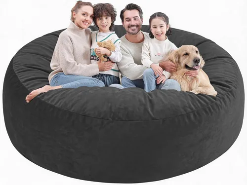 Miniatura 85 de Silla de Puf de 3 Pies, Sillas de Puf Cómodas con Relleno de Espuma Viscoelástica, Sofá de Puf Esponjoso con Funda de Terciopelo Holandés, Sillas