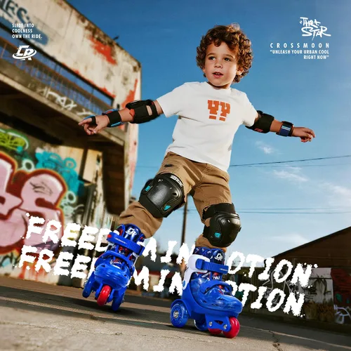 Miniatura 2 de Patines para niños pequeños con diseño de dinosaurio genial, zapatos de patinaje de entrenamiento para niños con triple protección de seguridad, 4