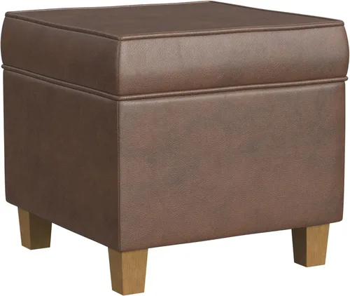 Miniatura 16 de Homepop Decoración del hogar K7342-F2067 Otomana clásica cuadrada de almacenamiento con tapa desmontable Otomana con almacenamiento para sala