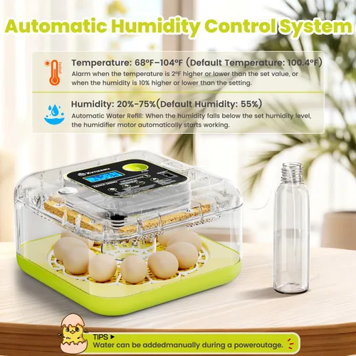 Miniatura 2 de Incubadoras de huevos para incubar huevos, incubadora de 12 huevos con giro automático de huevos y control de humedad, incubadora para huevos