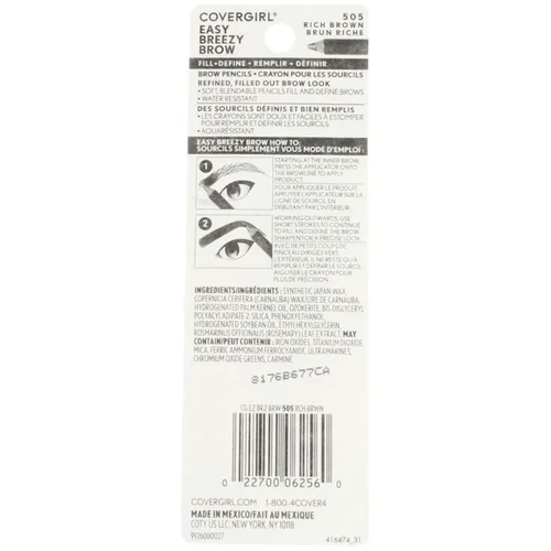 Miniatura 2 de CoverGirl Easy Breezy Brow, Fill+Define Lápices [505] Marrón intenso 2 unidades (paquete de 3)