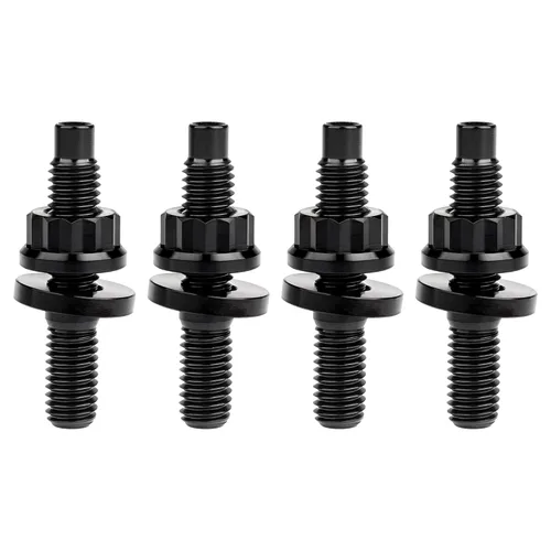 Tornillo de titanio M8 M10x45 54 55 2.559 in paso 1.25 Kit de pernos de escape automotriz Kit tornillos, tuercas y arandelas Kit de 4 piezas (negro,