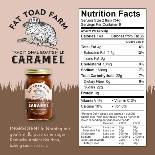 Miniatura 2 de Fat Toad Farm Salsa tradicional de caramelo de leche de cabra/cajeta, bourbon salado, sin gluten, 8 onzas líquidas