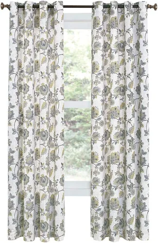 Renaissance Home Fashion Collections Etc Colette panel de cortina con ojales estampado, 52" x 84", lino