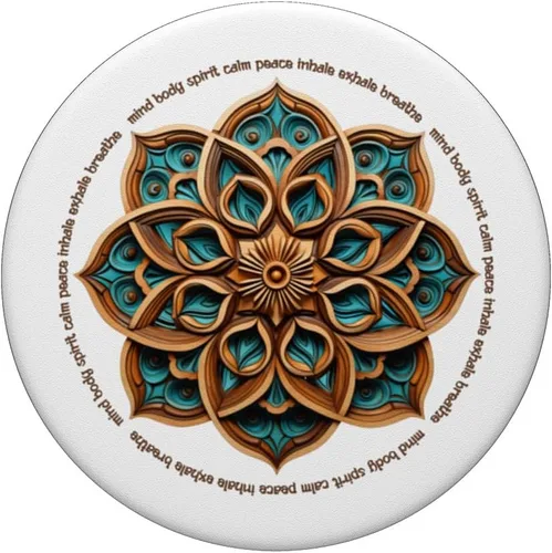 Miniatura 3 de Mandala #313 - Mind-Body-Spirit Yoga Art PopSockets Standard PopGrip