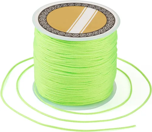 Miniatura 19 de Pandahall - Cordón de nailon para joyería de 109 yardas, cuerda de anudación china de hilo de macramé para joyería Kumihimo (vara dorada)