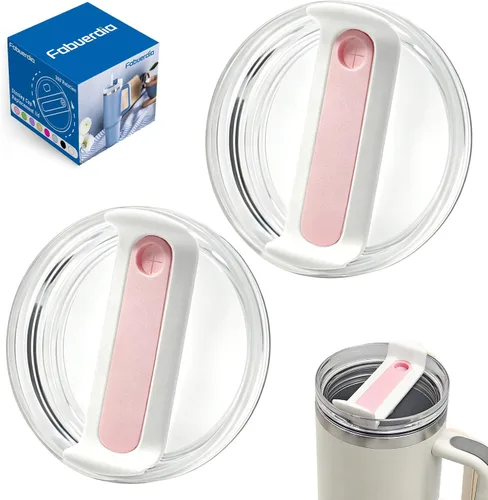 Miniatura 27 de Tapa de repuesto para vaso de 40 onzas compatible con Stanley Quencher, paquete de 2 fundas transparentes a prueba de derrames para accesorios