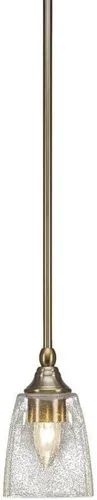 Miniatura 184 de Toltec Lighting Tallo Colgado Mini colgante, acabado de cobre negro, 3.5" cuadrado humo burbuja vidrio