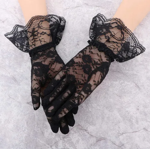Miniatura 3 de Simplicity Guantes de encaje floral vintage para mujer