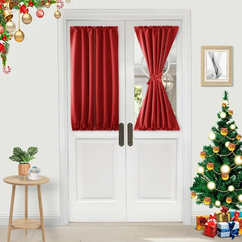 Miniatura 126 de DWCN Cortinas para puerta francesa: cortina térmica con bolsillo para barra para puertas con ventana de vidrio, puertas de cocina y patio