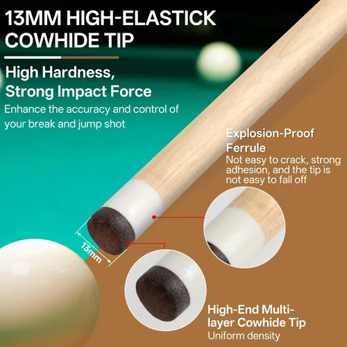 Miniatura 6 de Kmise Pool Stick Set of 4, 58" Canadian Maple Pool Cue Sticks for Adults, 18 19 20 21oz Professional Billiards Pool Cue for Bar House Pool Table 4