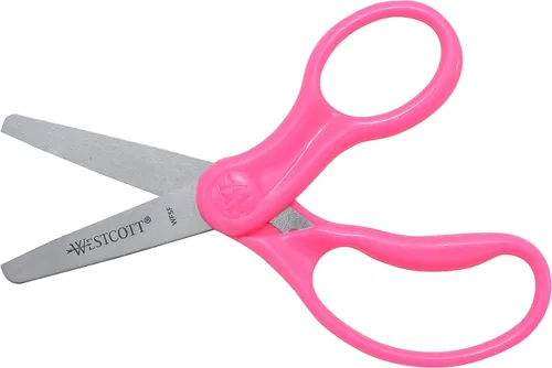 Miniatura 13 de Westcott Tijeras para niños de mango duro de 5 pulgadas, romas, colores surtidos, paquete de 2