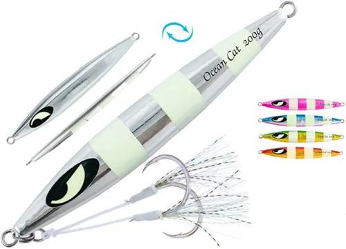 OCEAN CAT Jigs de pesca de agua salada en alta mar Jigging de velocidad de lanzamiento lento señuelos vertical Jigging vertical Plantilla de otoño
