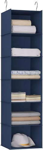 Miniatura 20 de Organizador colgante para armario, fácil de montar, estantes colgantes plegables con 4 compartimentos, para guardar ropa, bolsos, zapatos y Gris