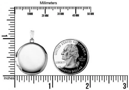 Miniatura 2 de Medallón redondo de plata de ley, aprox. 1.0 x 1.0in, plata de ley