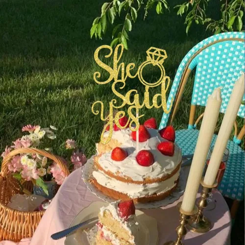 Miniatura 6 de 1 pieza de decoración de pastel con purpurina ensamblada con purpurina para celebrar bodas, compromisos, temática de cumpleaños, suministros