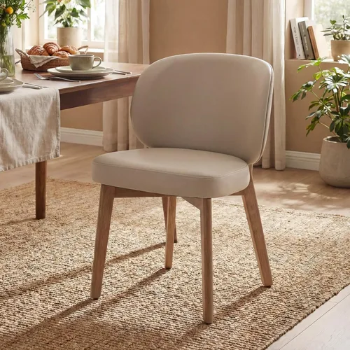 Miniatura 34 de YOUNIKE Silla de comedor con respaldo alto, silla única de cocina estilo moderno de mediados de siglo, silla acentuada sin brazos de tela bouclé